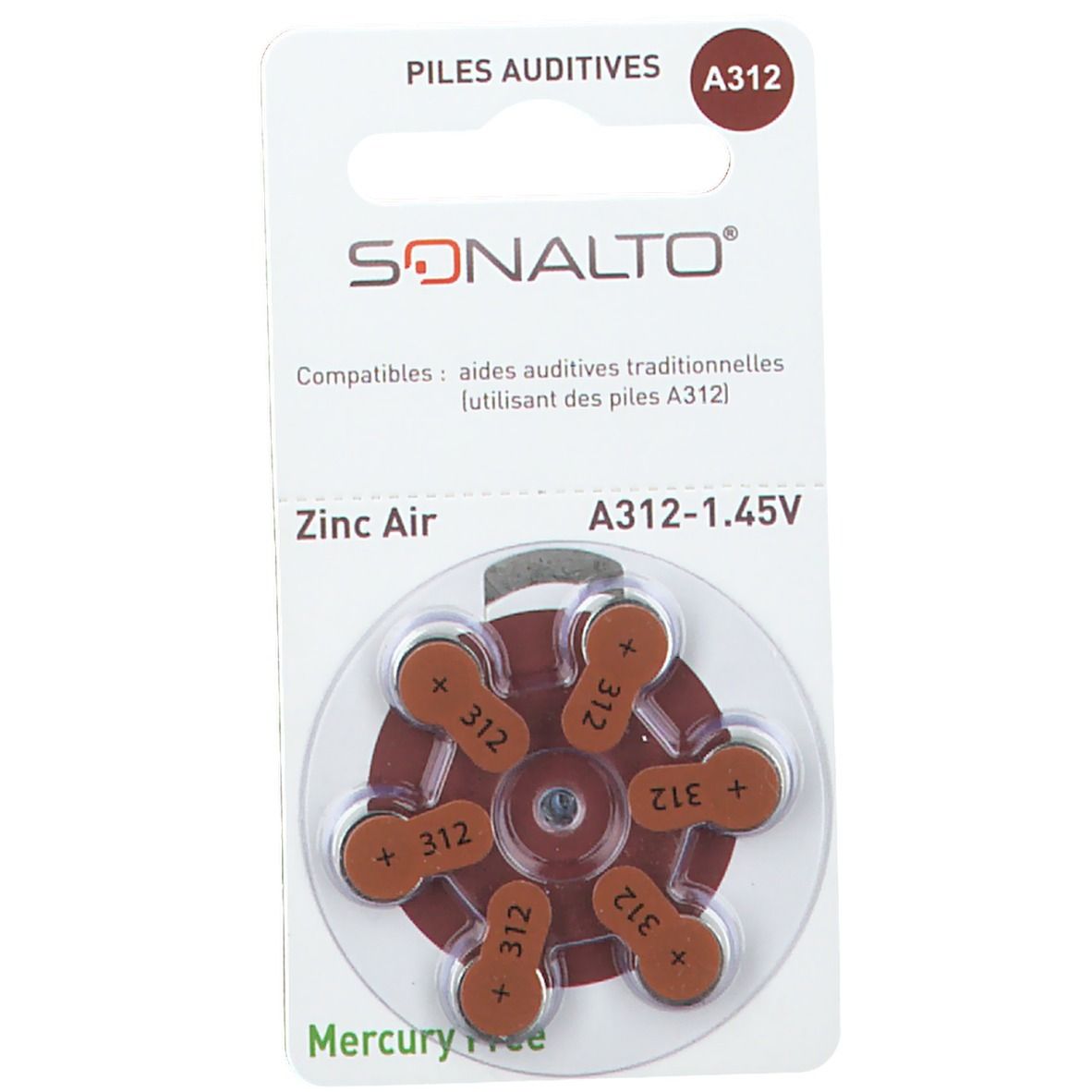 SONALTO® Zinc Air A312 Hörgerätebatterien
