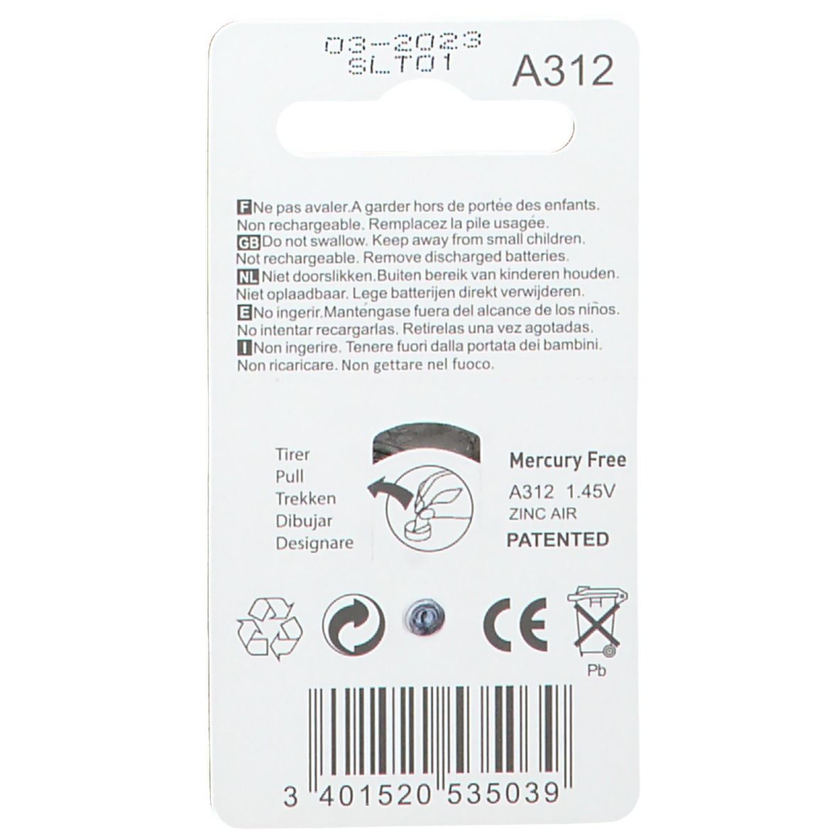 SONALTO® Zinc Air A312 Hörgerätebatterien