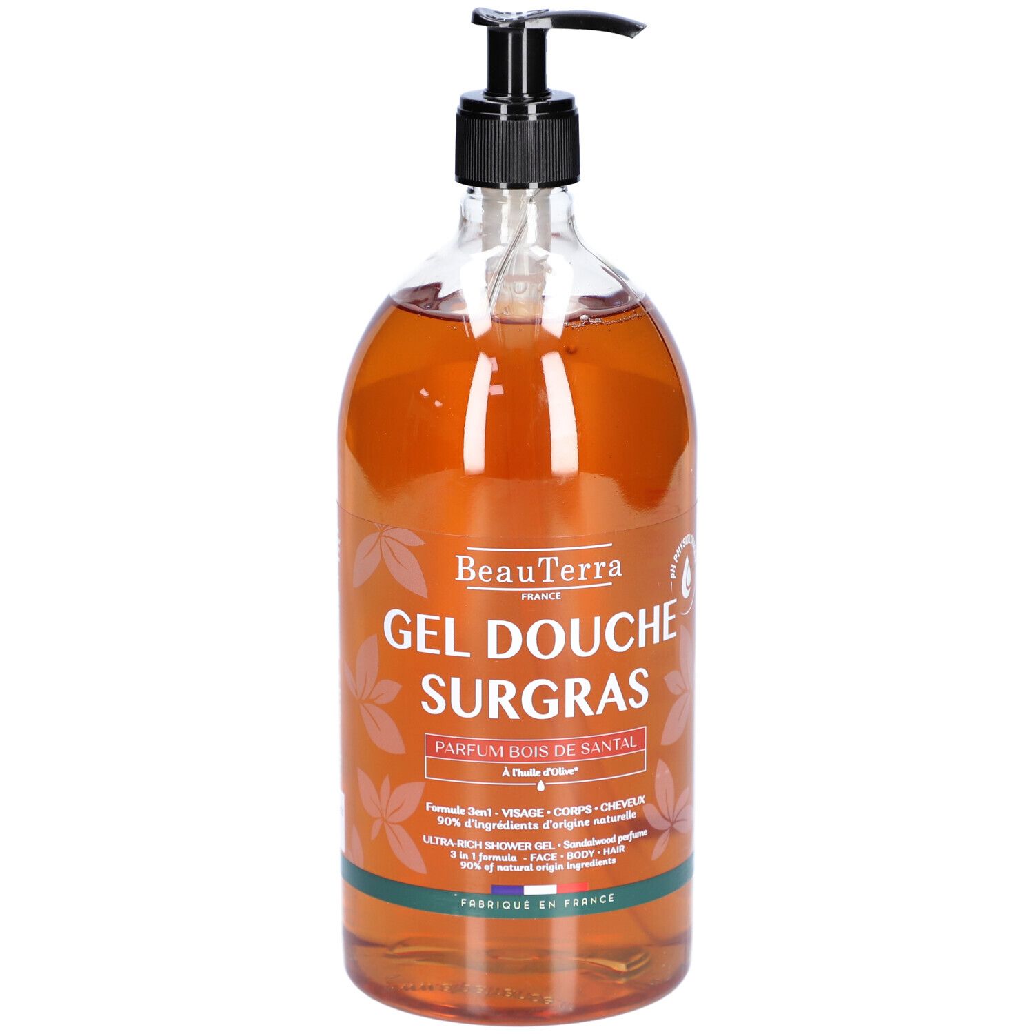 BeauTerra Gel Douche Surgras - Bois de Santal