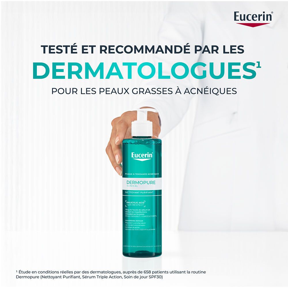 Eucerin DermoPure Reinigungsgel. Empfohlen von Dermatologen.