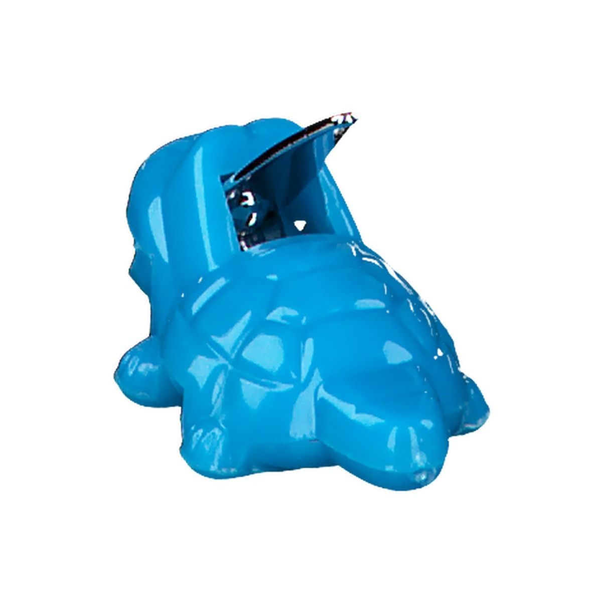 Blauer Nagelkrokodil-Knipser mit silberner Klinge. Auf der Klinge steht "bébisol".