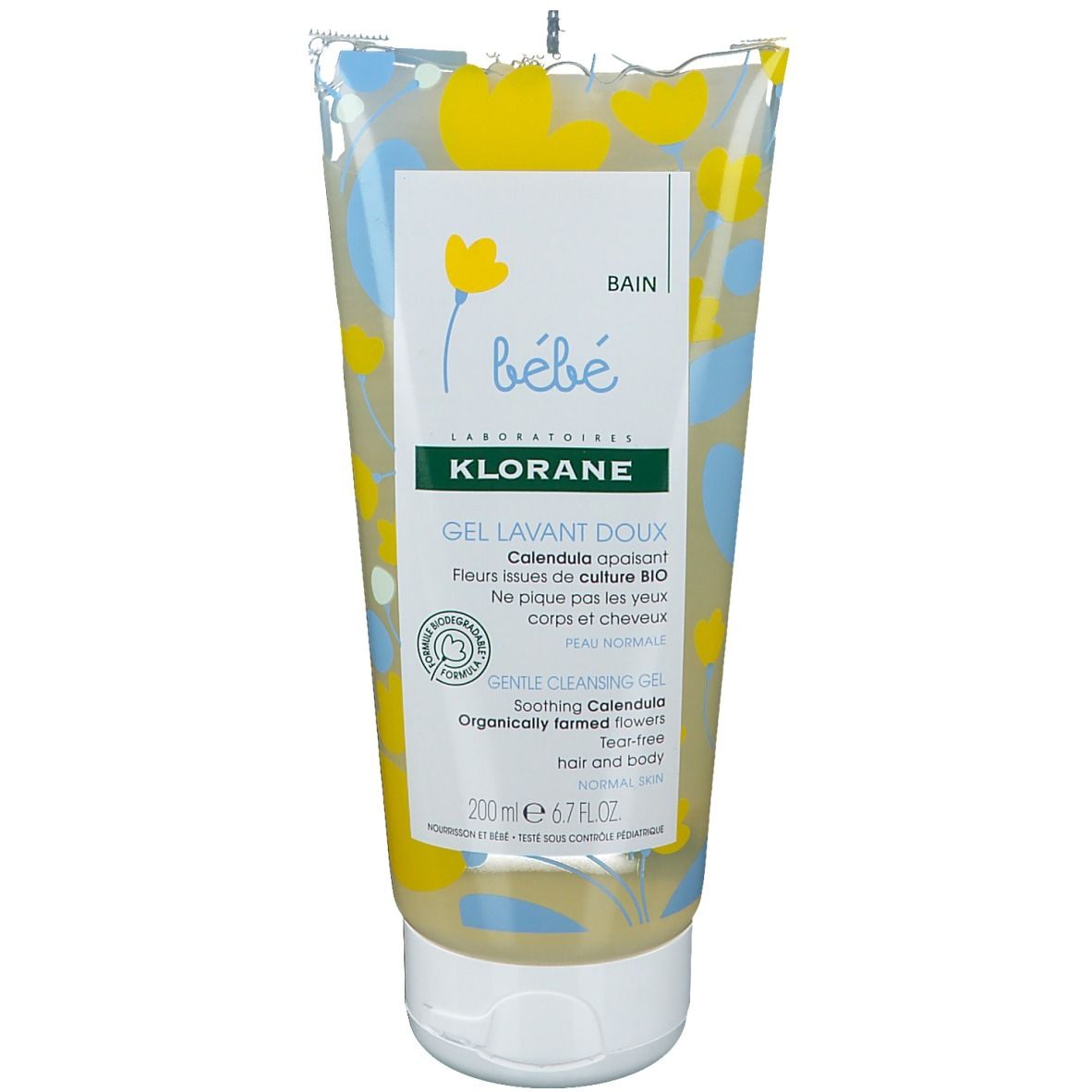 Klorane Bébé Bain Gel Lavant Doux au Calendula Bio