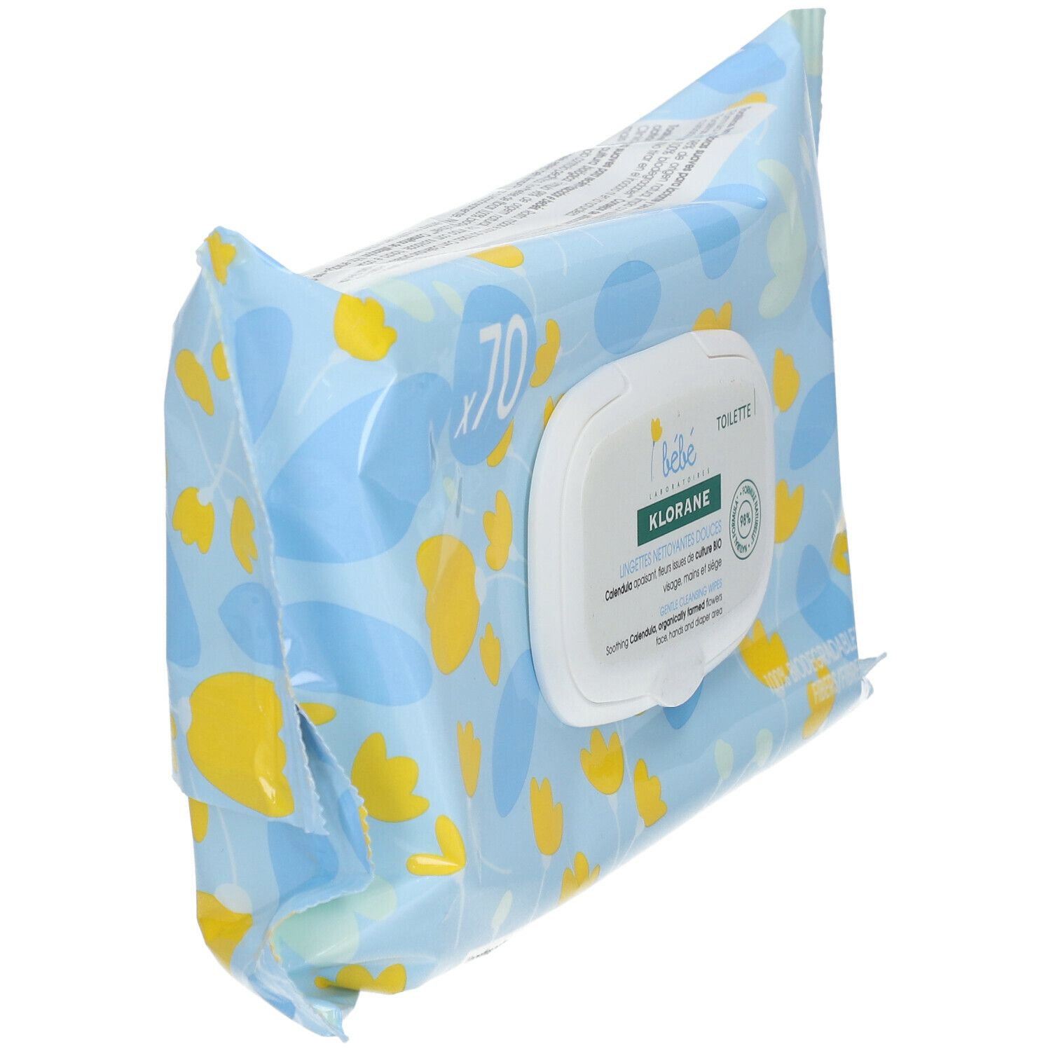 Klorane Bébé Toilette Lingettes Nettoyantes Douces au Calendula Bio