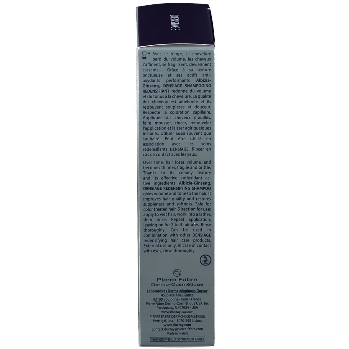 Kartonverpackung. Text in mehreren Sprachen. Informationen zu Inhaltsstoffen und Anwendung.