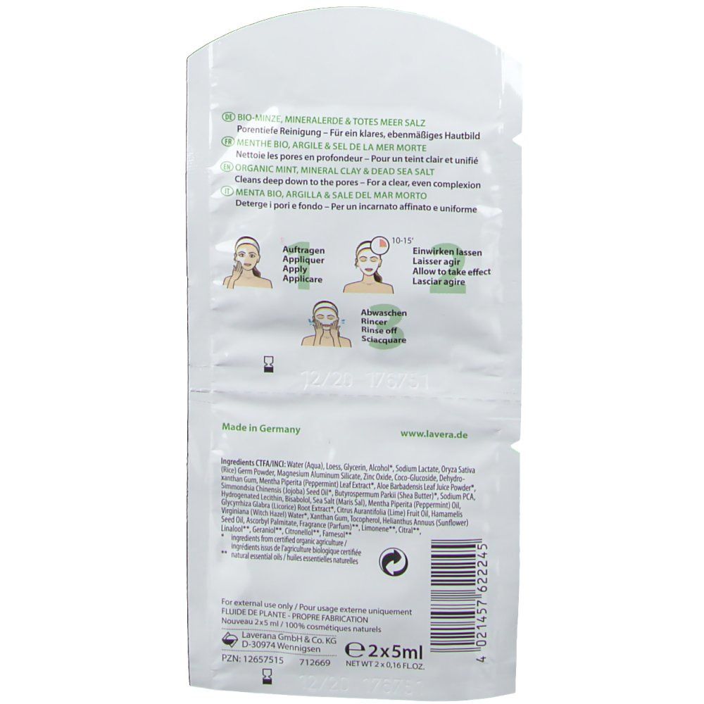lavera Hautklärende Maske Minze