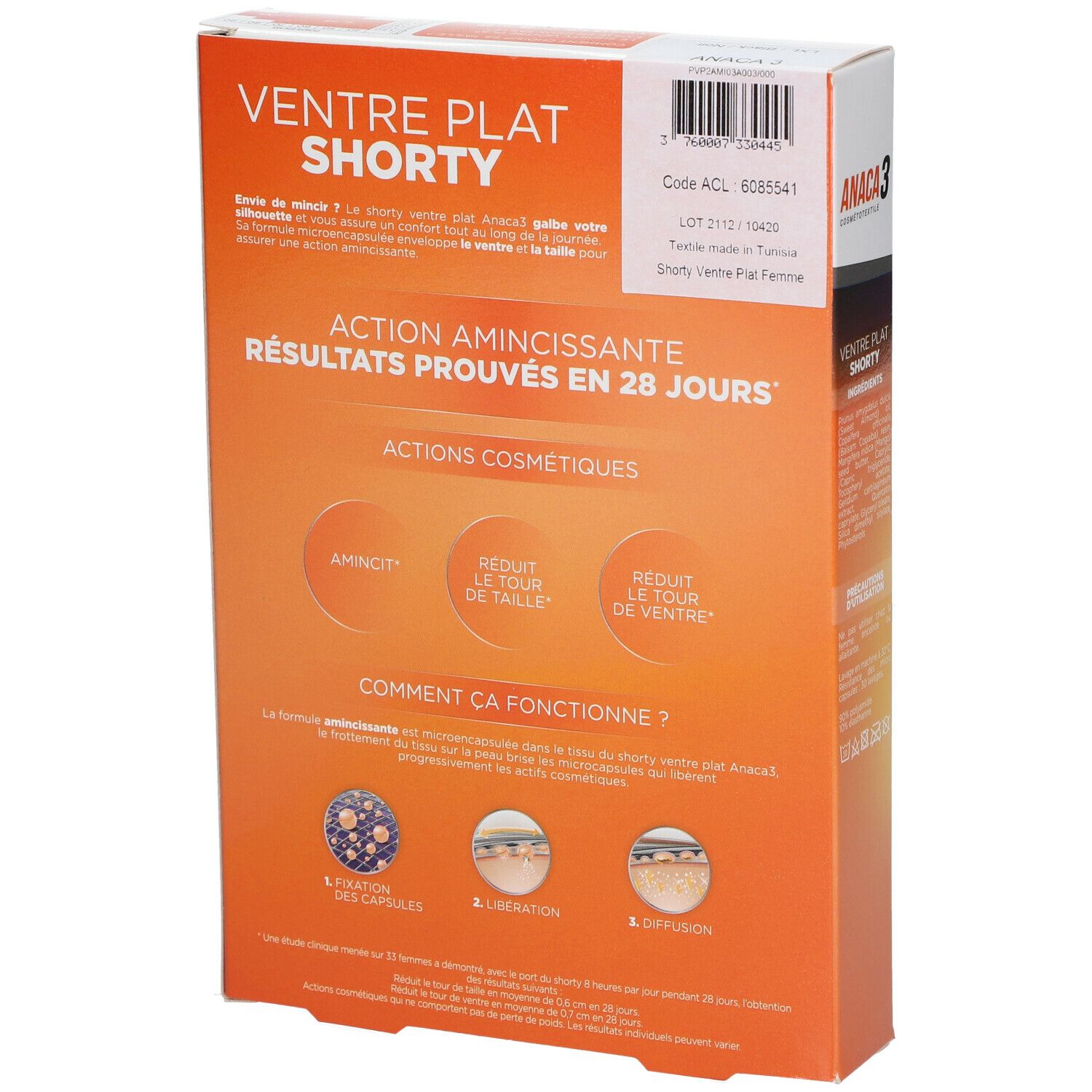 ANACA3 Ventre Plat Shorty Taille haute L/XL