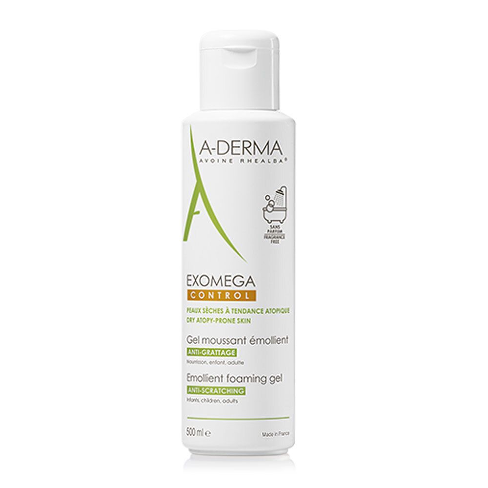 A-DERMA EXOMEGA CONTROL Gel moussant émollient visage corps
