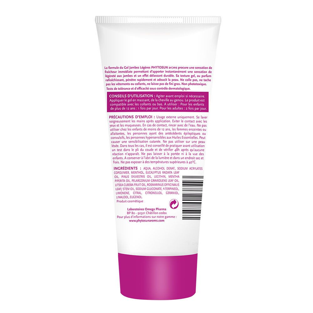Rückseite der Tube. Text mit Inhaltsstoffen und Anwendungshinweisen. Barcode unten.