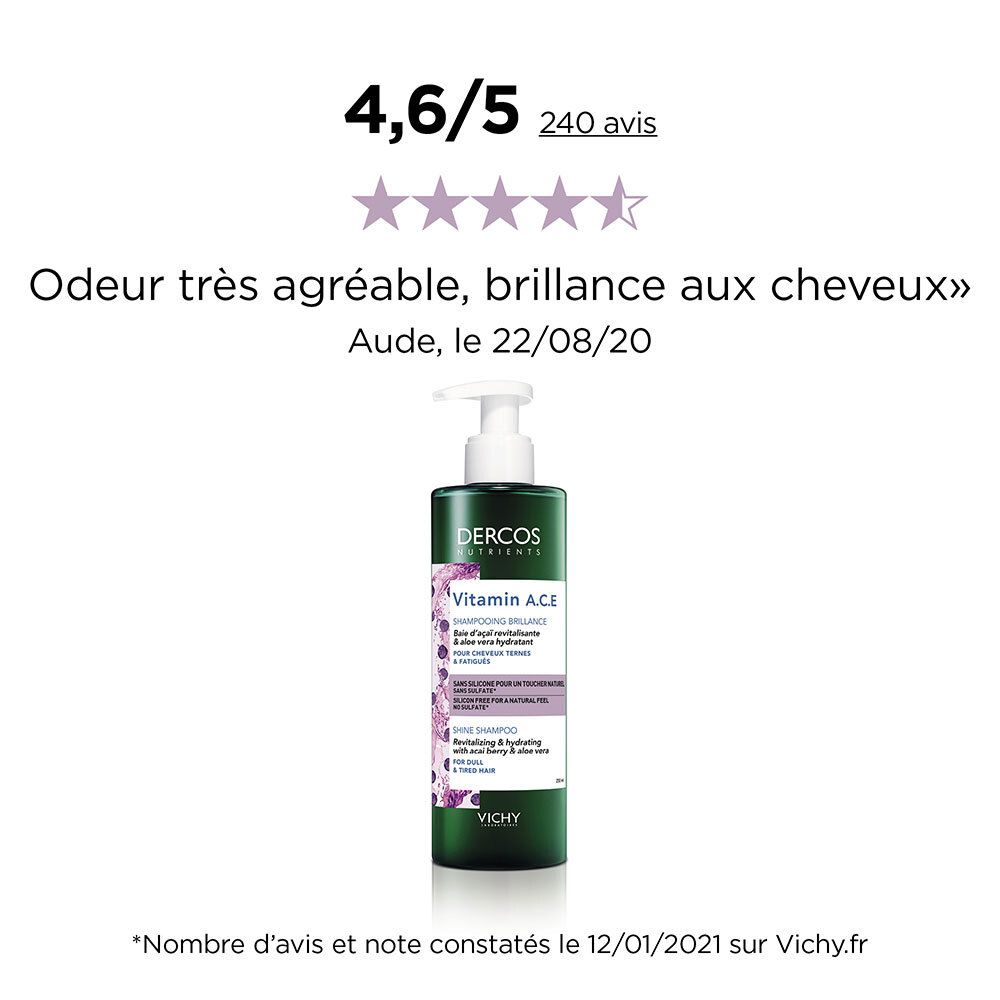 VICHY Dercos Nutrients Shampooing Vitamin A.C.E