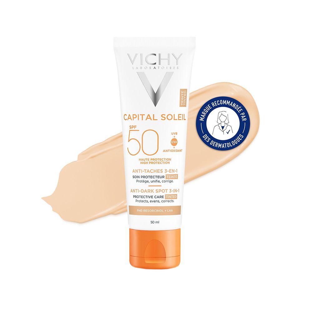 VICHY Idéal Soleil 3-in-1 Getönte Anti-Flecken-Pflege SPF 50+