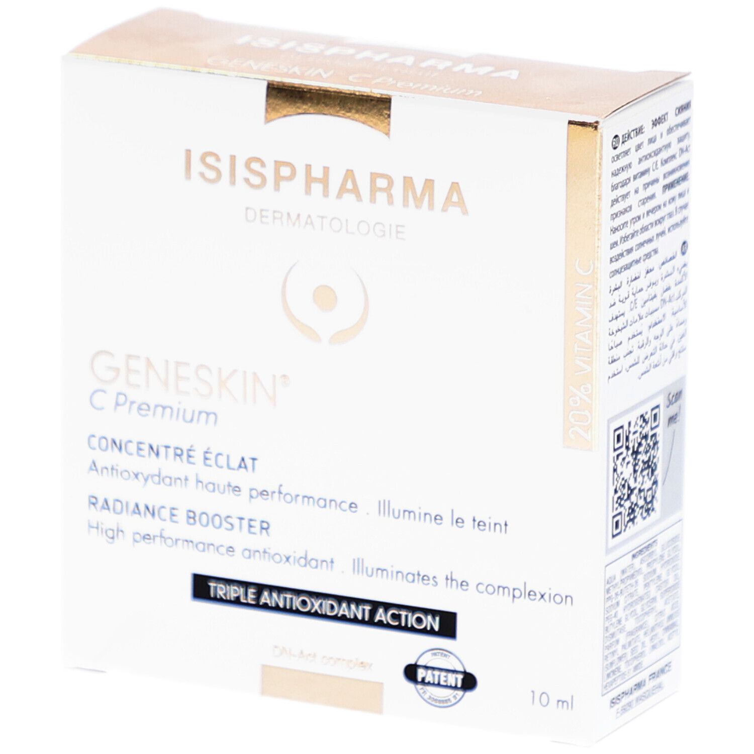 Weiße Schachtel mit Produktinformationen. Marke und Produktname sind aufgedruckt. 10 ml.