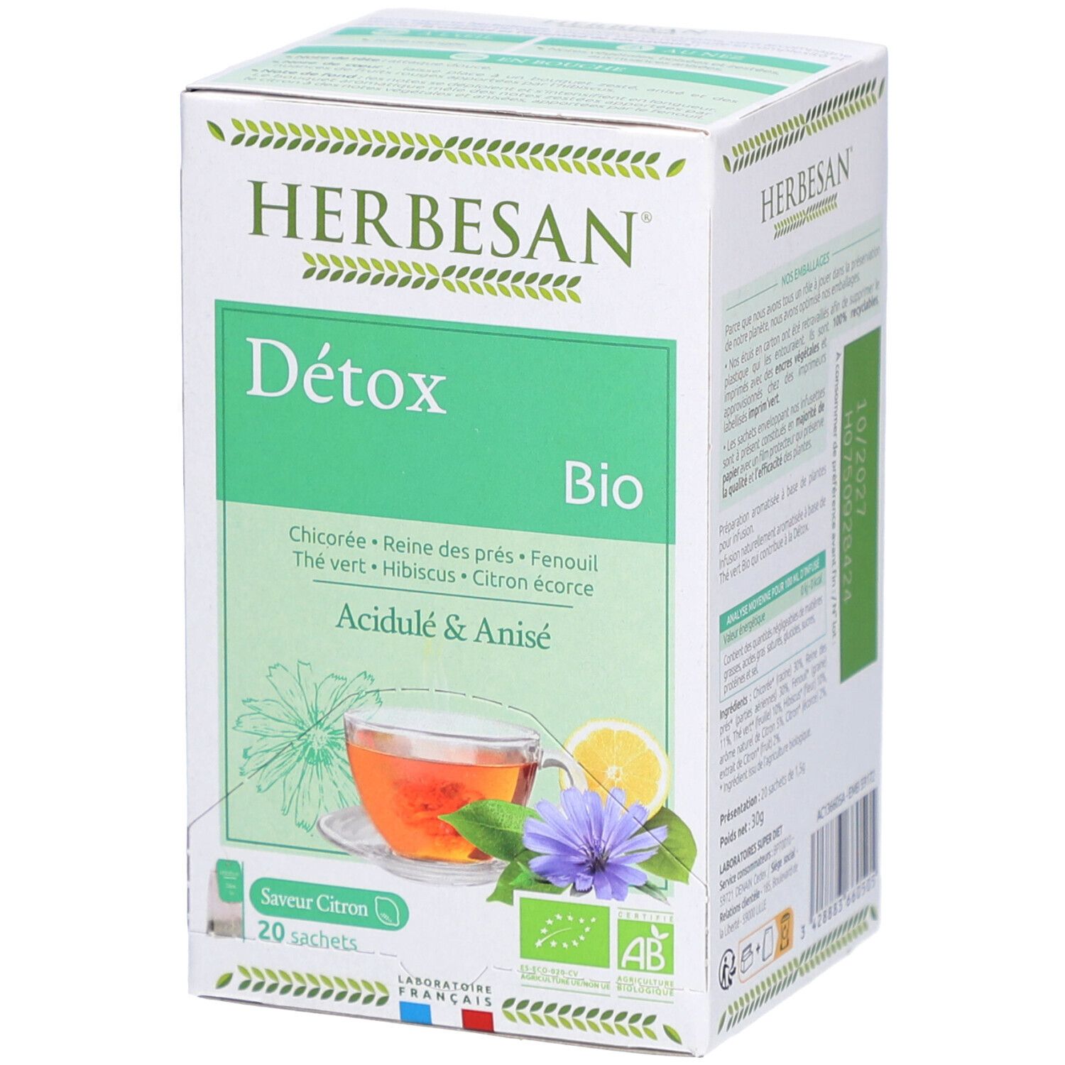 Herbesan Bio Detox - Chicorée, Wiesenkönigin, Fenchel, Grüntee