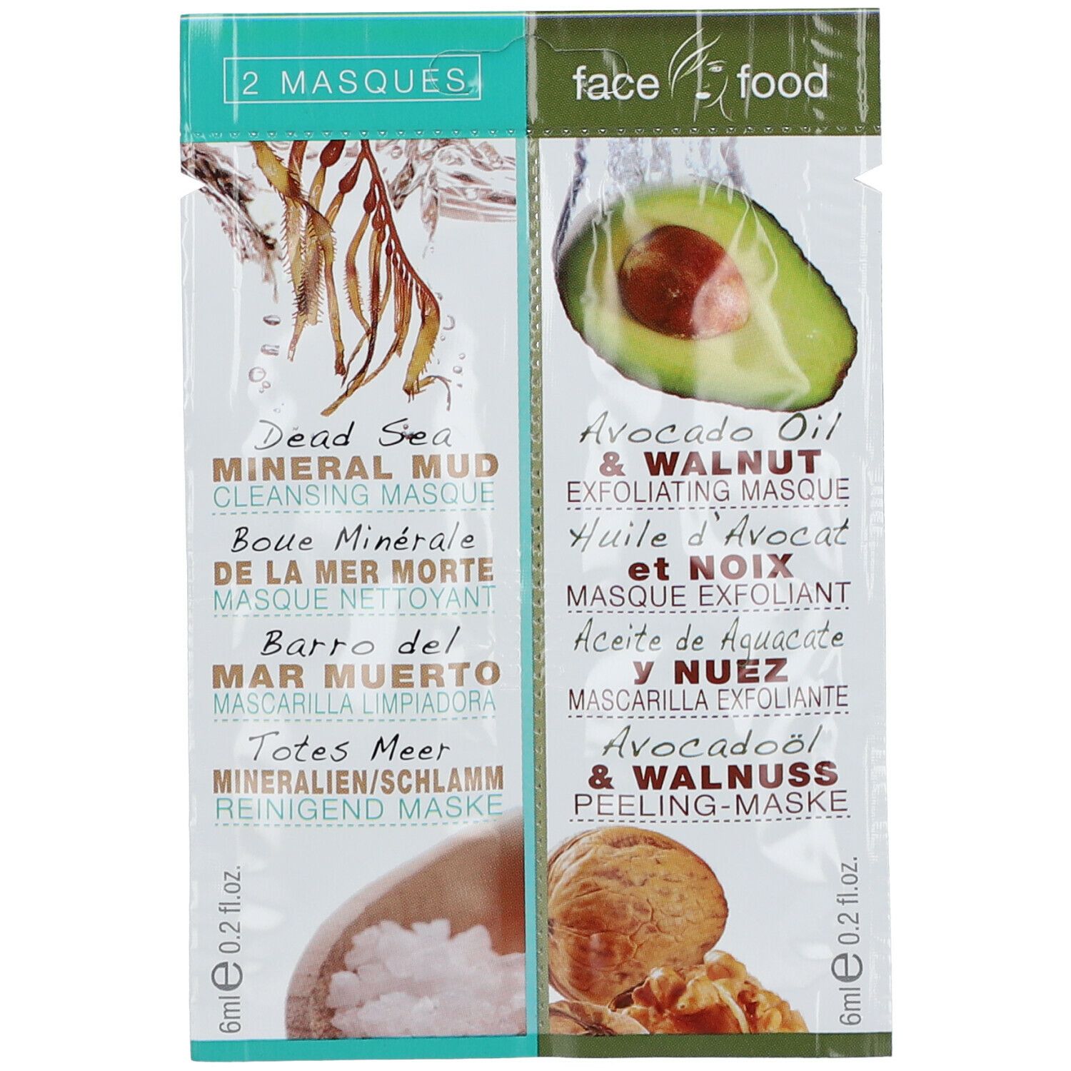 Face Food Totes Meer Reinigungsmaske und Avocado-Öl Peeling-Maske