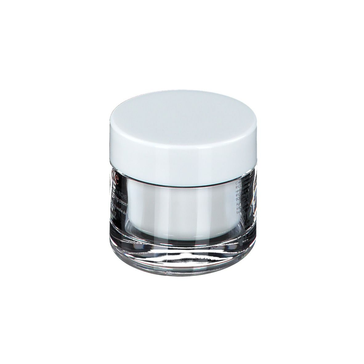 Pot de crème avec couvercle blanc. L'étiquette indique "Eau Thermale Avène".