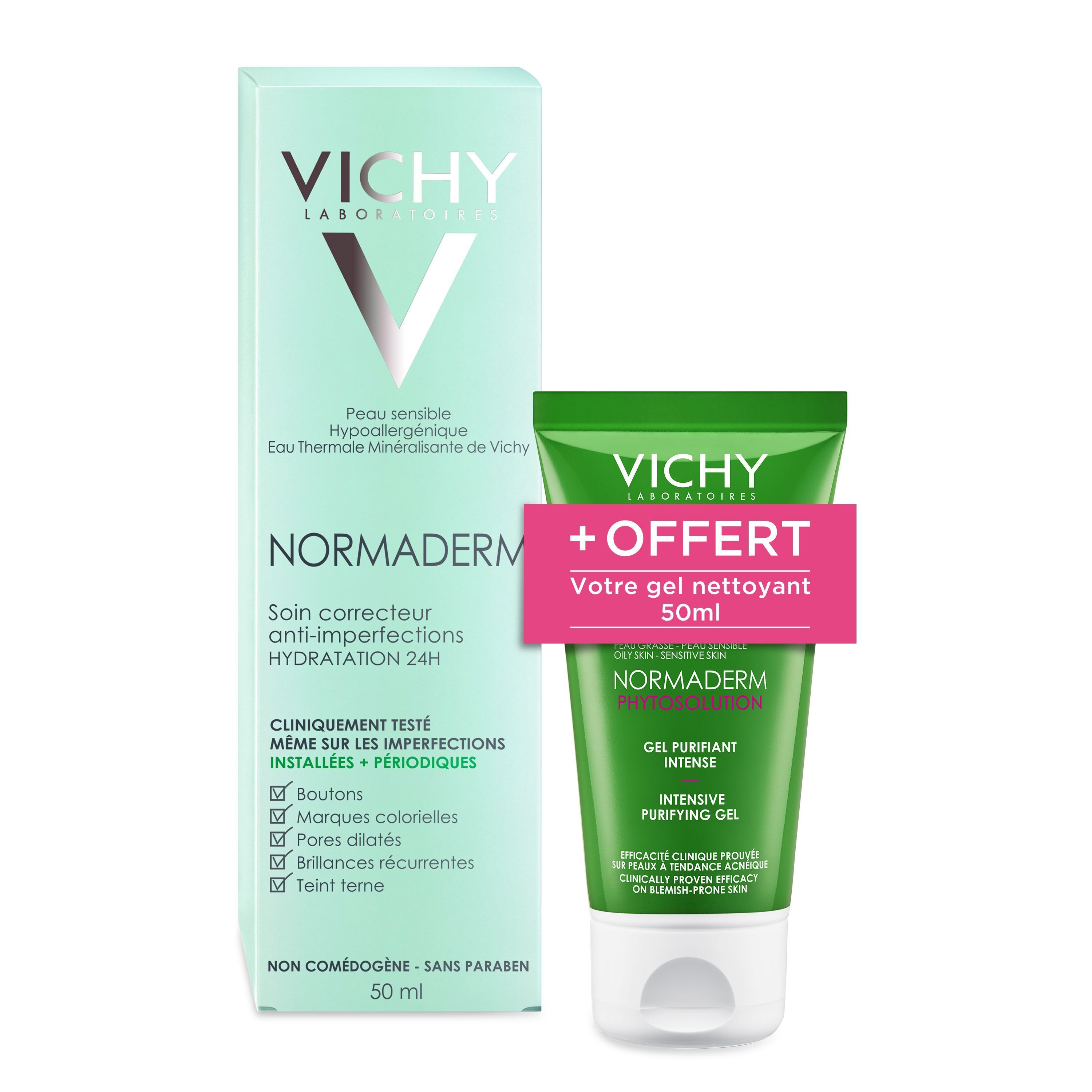 VICHY Normaderm Phytsolution Gel Purifiant Intense + Normaderm Soin ...