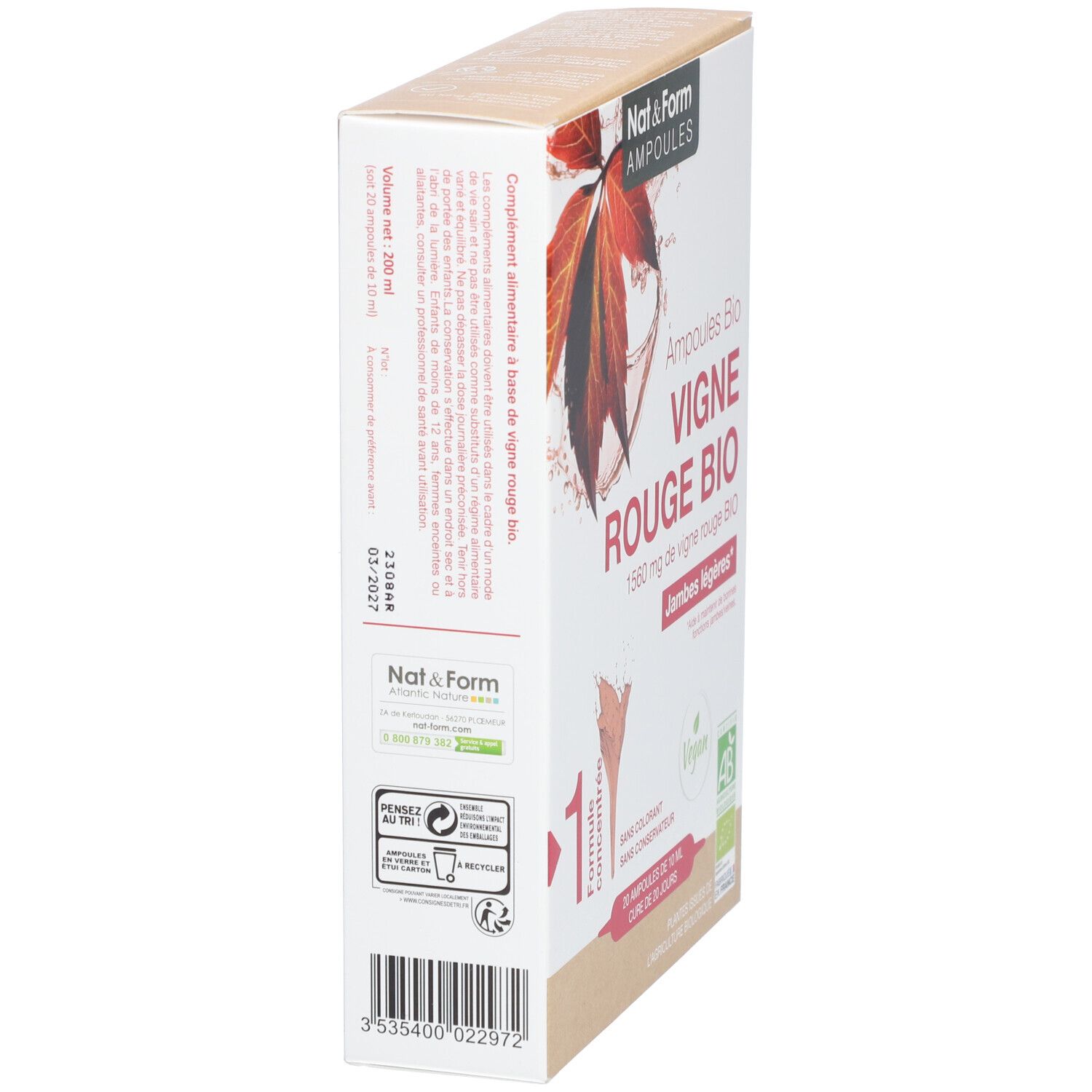 Nat&Form Ampullen Rote Weinrebe bio