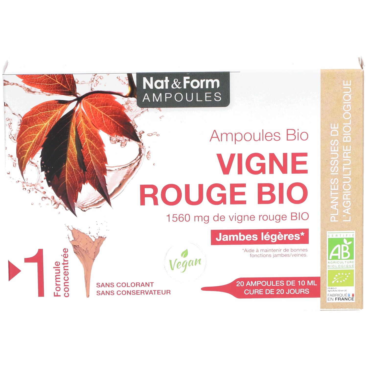 Nat&Form Ampullen Rote Weinrebe bio