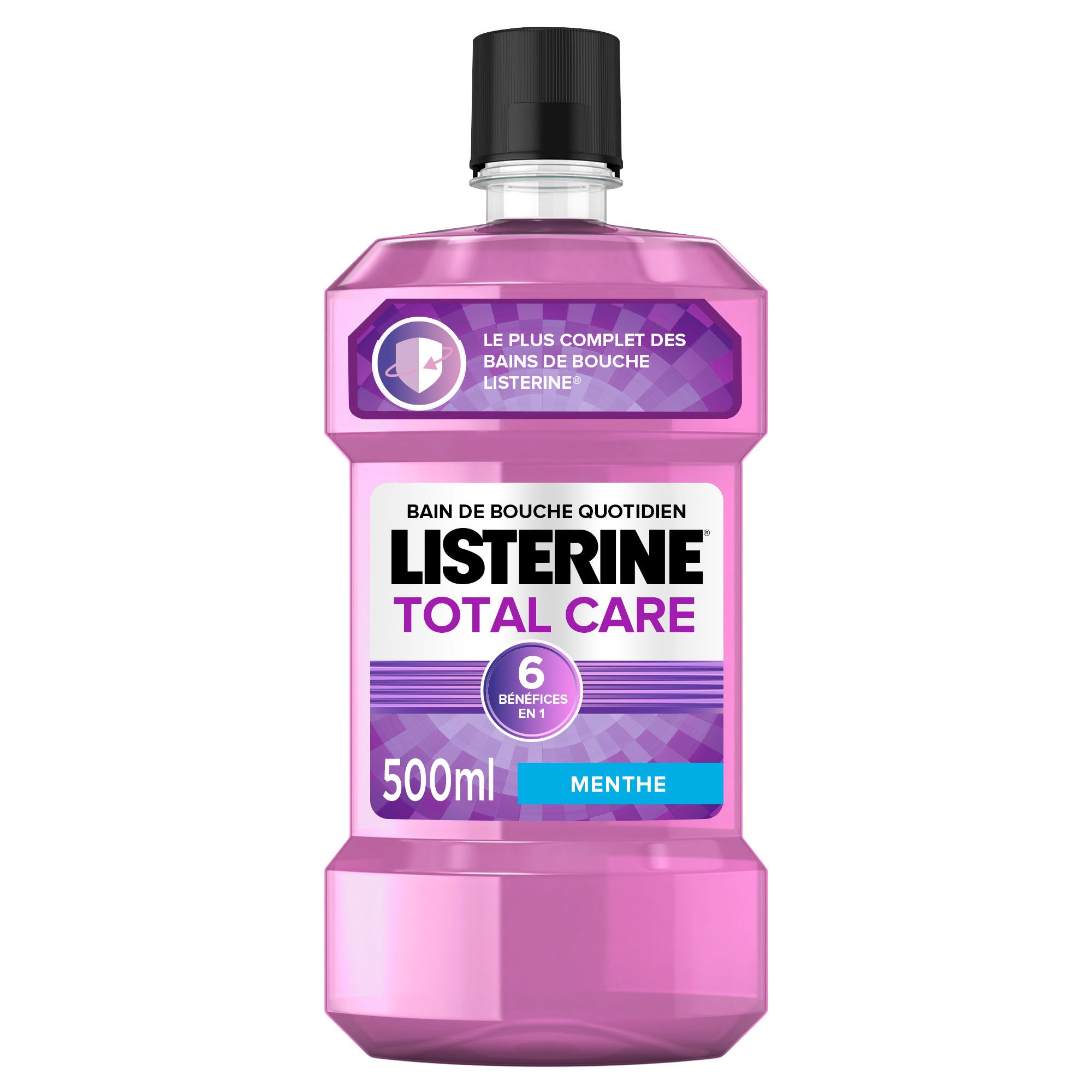 Listerine Bain de Bouche 6 en 1 Total Care Goût Plus Léger, 500 ml