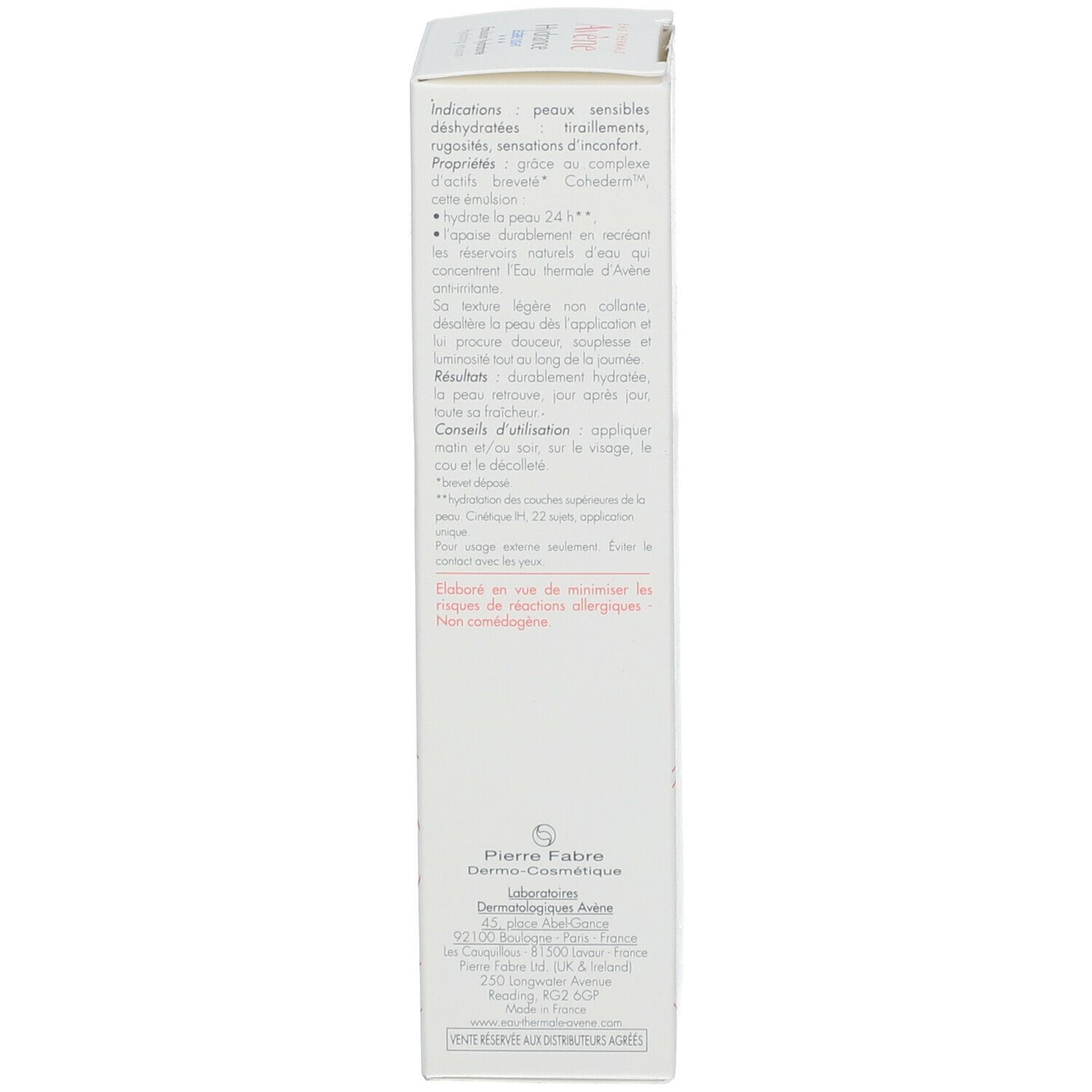 Rückseite der weißen Schachtel mit Text. Produktname, Anwendungshinweise und Inhaltsstoffe. Auf weißem Hintergrund.