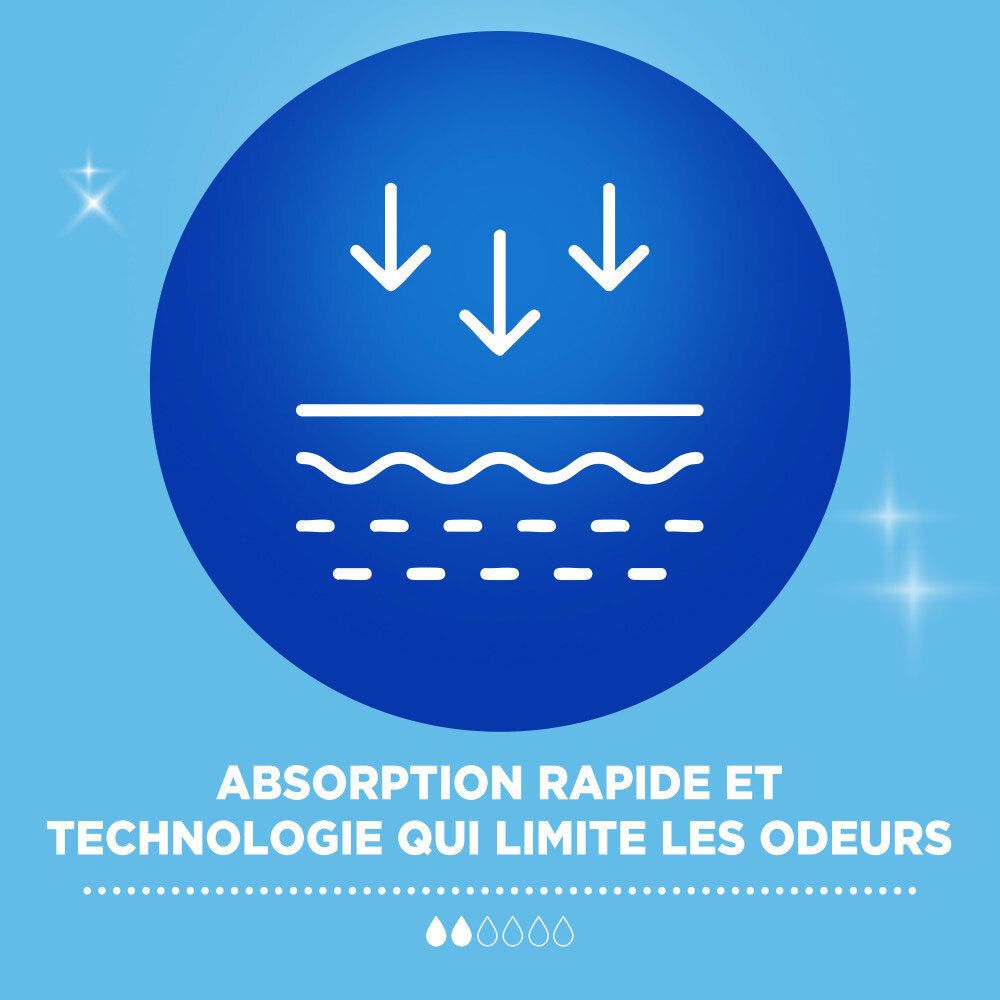 Vania Maxi: Absorption rapide et technologie anti-odeurs avec flèches et couches de peau.