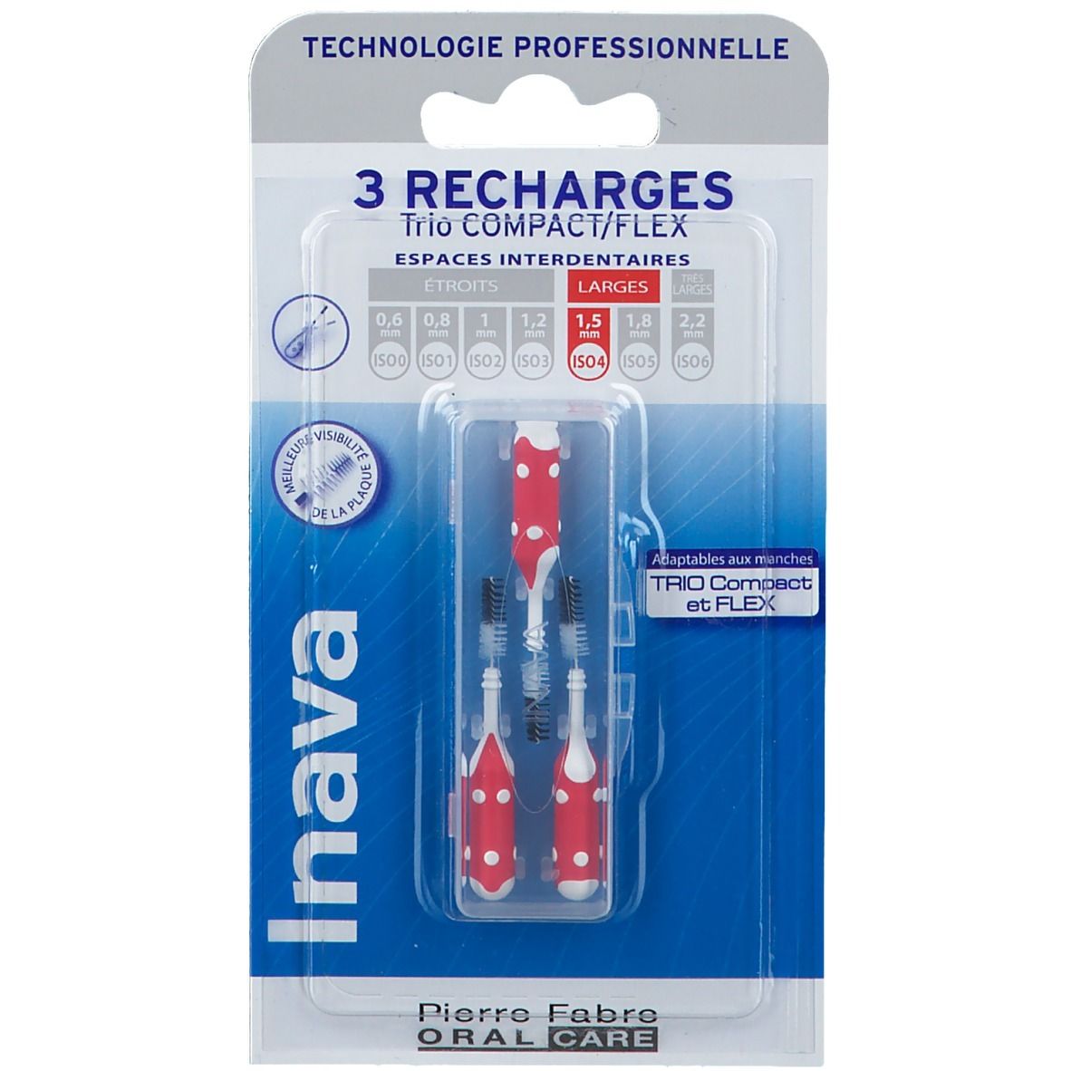 Inava ​Trio COMPACT/ FLEX Brossette Interdentaire Recharge 1,5 mm  ISO 4