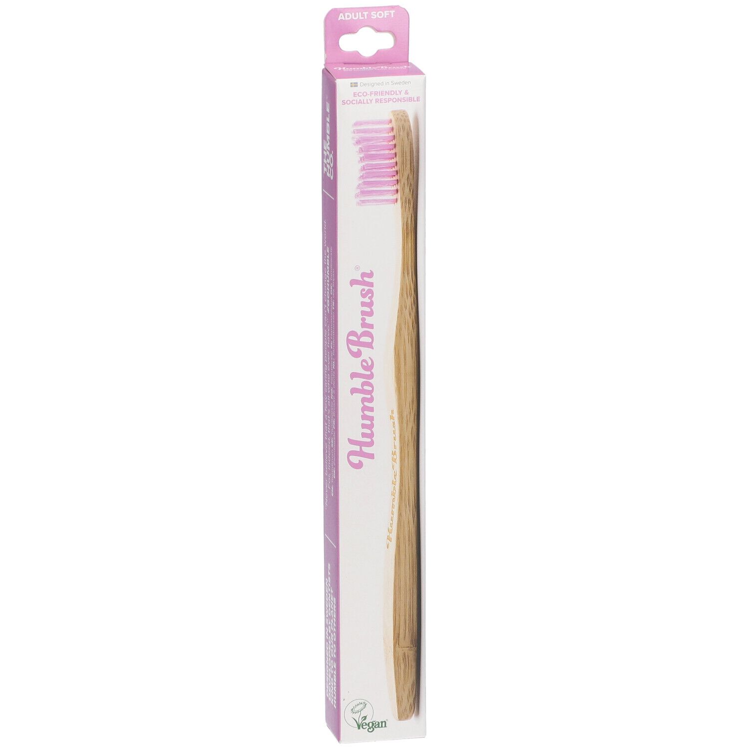 The Humble Co. Humble Brush® Bambuszahnbürste Erwachsene Soft Pink