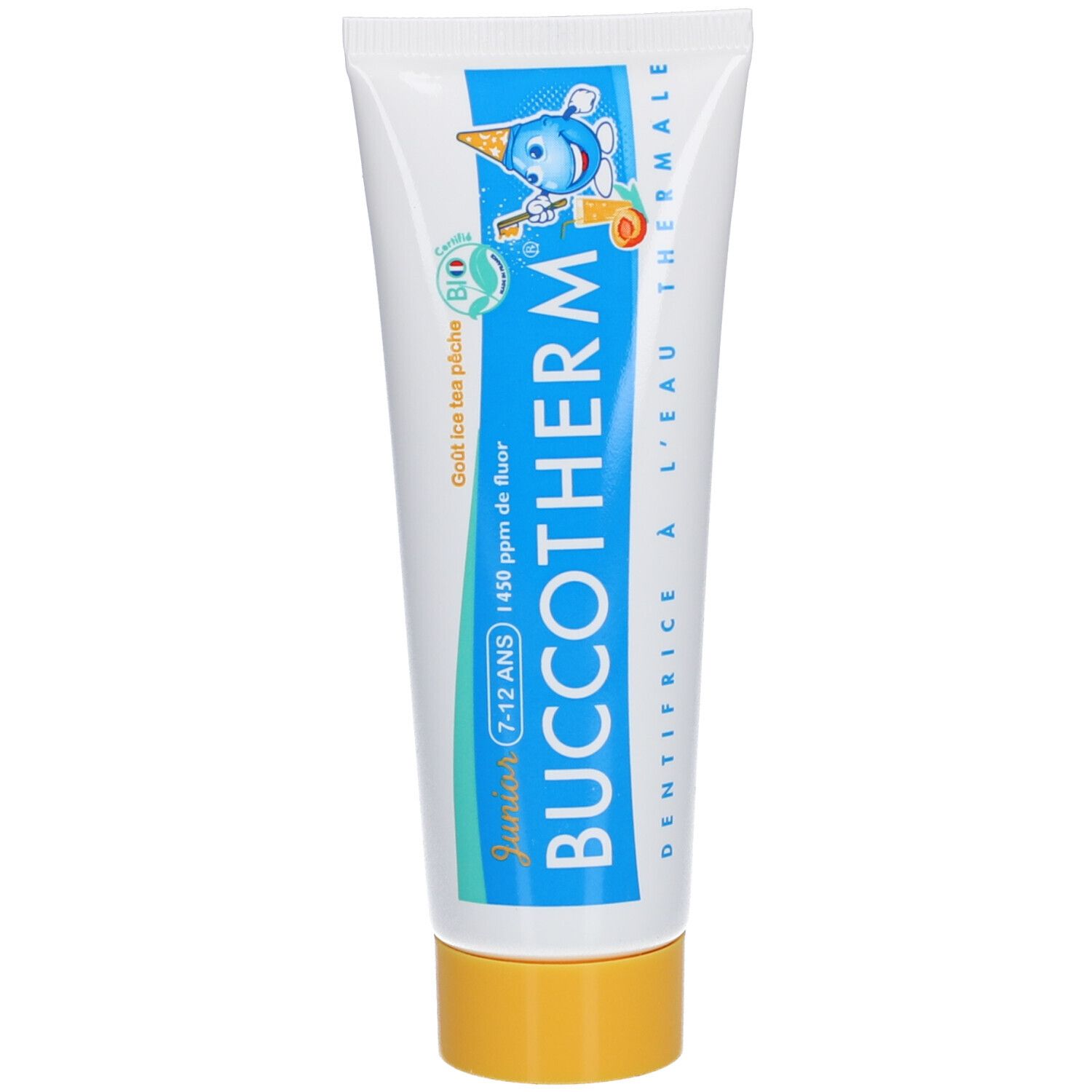Buccotherm Zahnpasta mit Thermalwasser Ice Tea Pfirsich Junior 7-12 Jahre