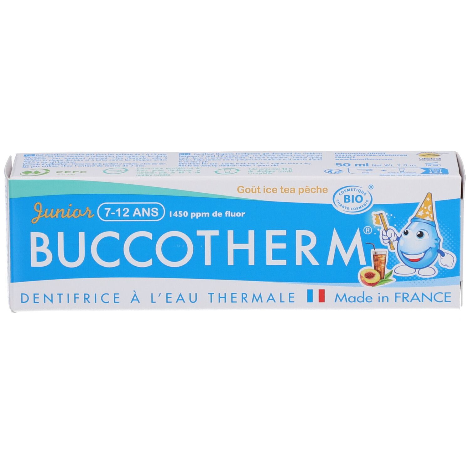 Buccotherm Zahnpasta mit Thermalwasser Ice Tea Pfirsich Junior 7-12 Jahre