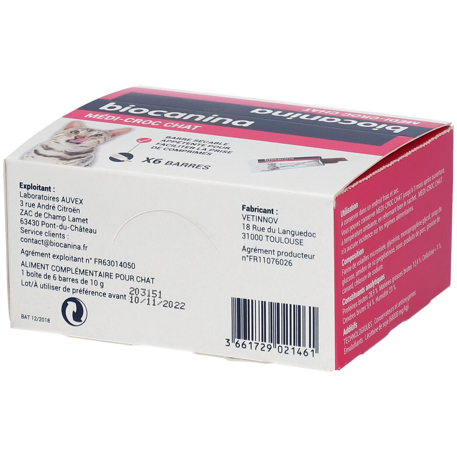 Biocanina MEDI-CROC CHAT Barre