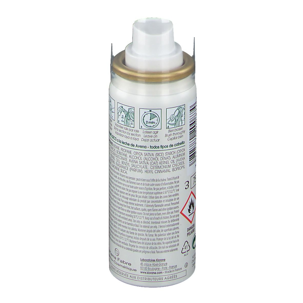 KLORANE Shampooing sec EXTRA-DOUX au lait d’Avoine
