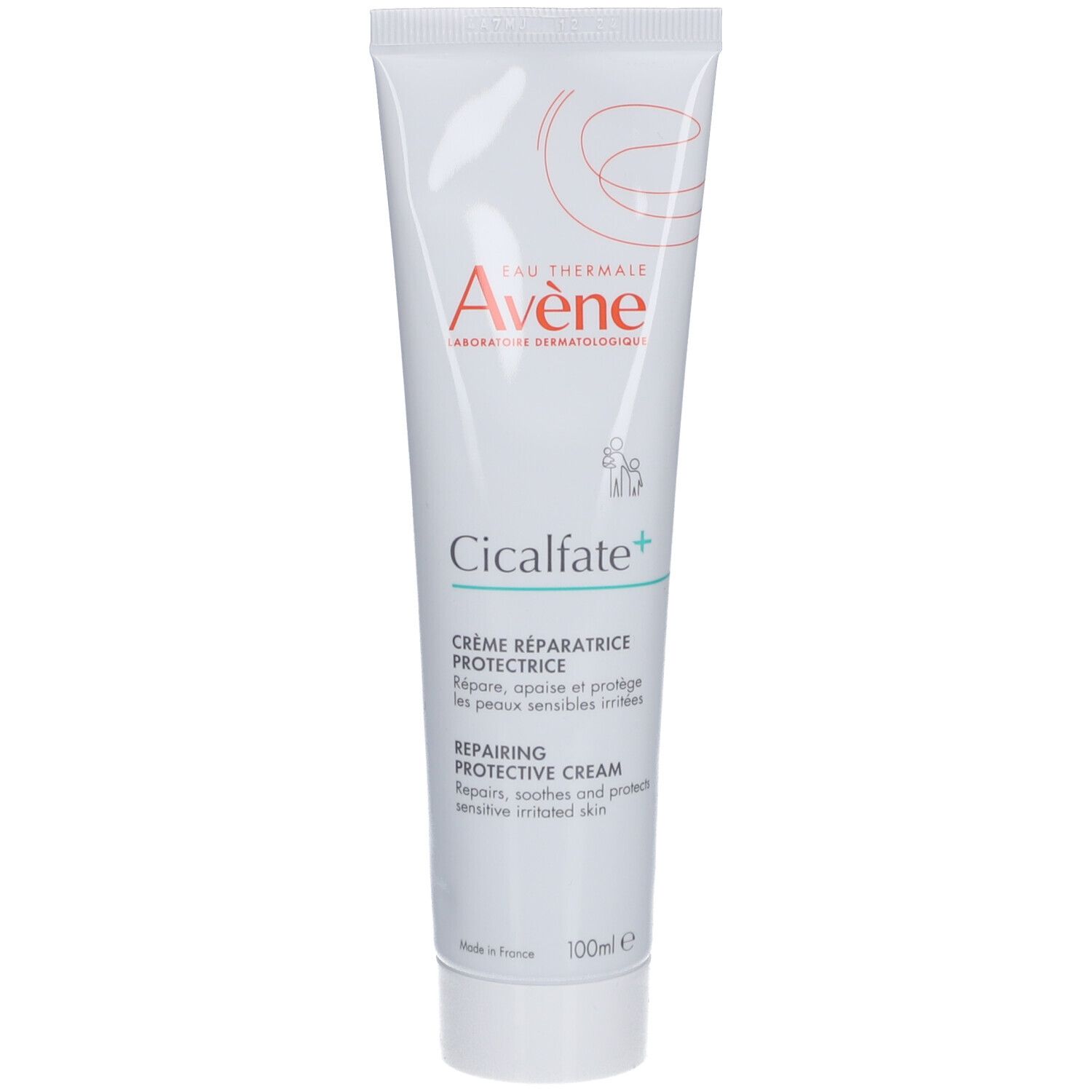 Tube Avene Cicalfate+ crème. Texte et logo. 100ml.