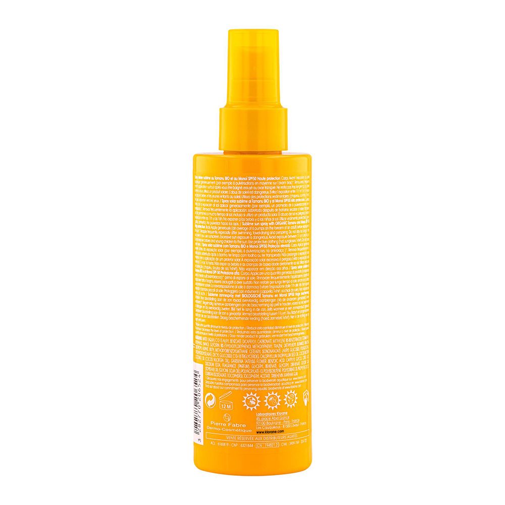 KLORANE Spray Solaire Sublime au Monoï et Tamanu BIO SPF30 Corps