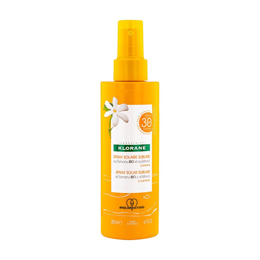 KLORANE Spray Solaire Sublime au Monoï et Tamanu BIO SPF30 Corps