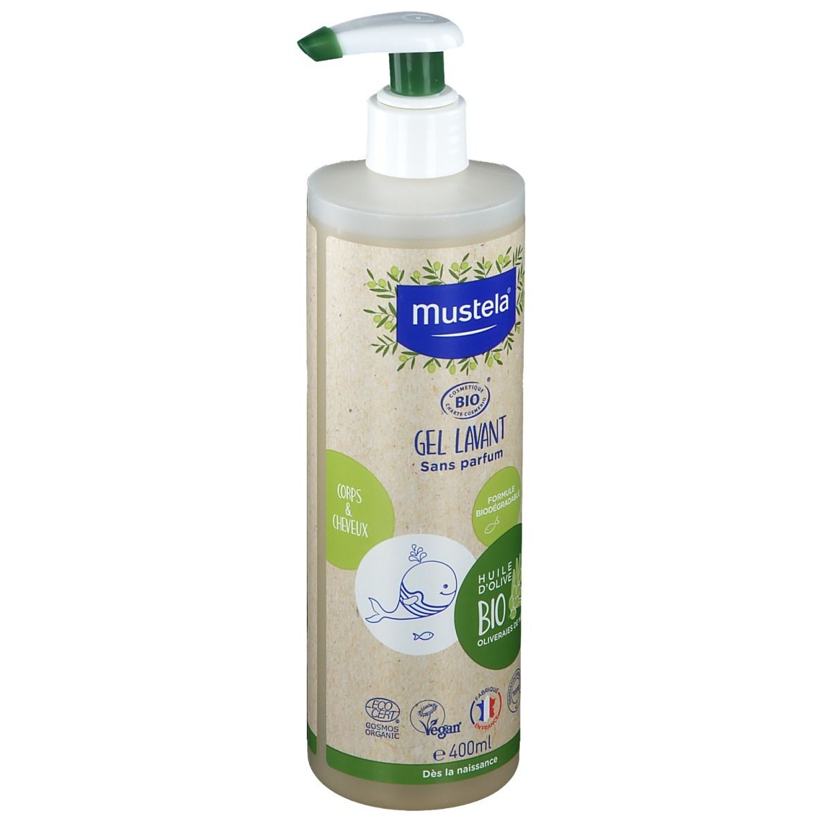 mustela® Gel lavant certifié BIO Corps & cheveux