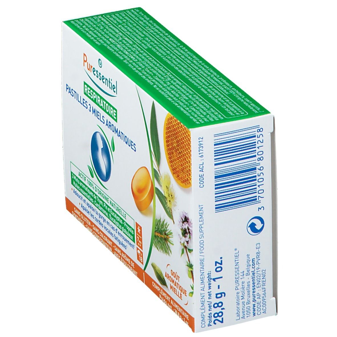 PURESSENTIEL RESPIRATOIRE Pastilles Respiratoire aux 3 miels aromatiques - 18 pastilles