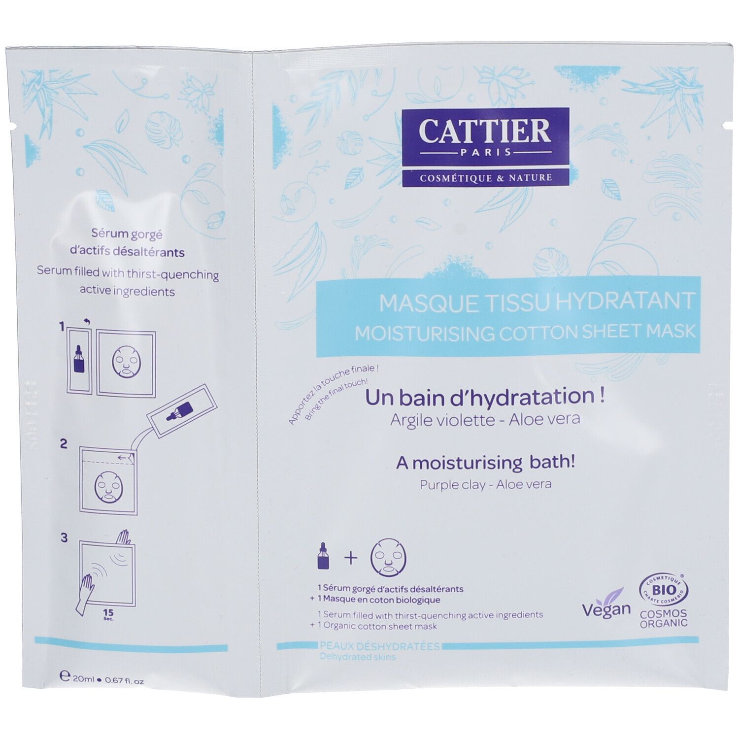 CATTIER Masque Tissu Hydratant