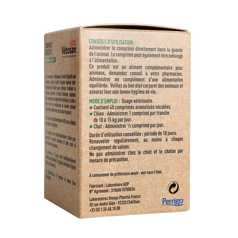 Karton mit Produktinformationen. Text in Französisch. Enthält Anwendungshinweise und Herstellerdetails.