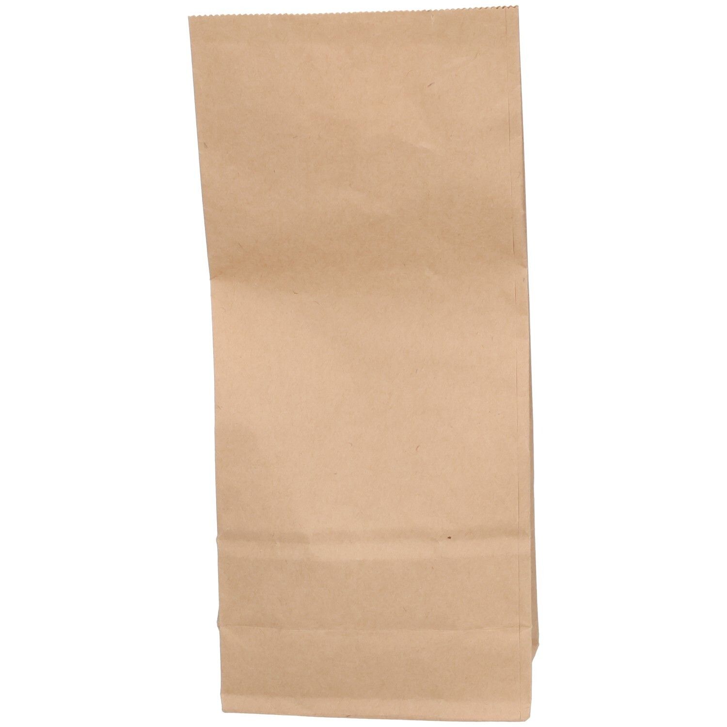 Braune, leere Papiertüte, Ansicht von vorne.