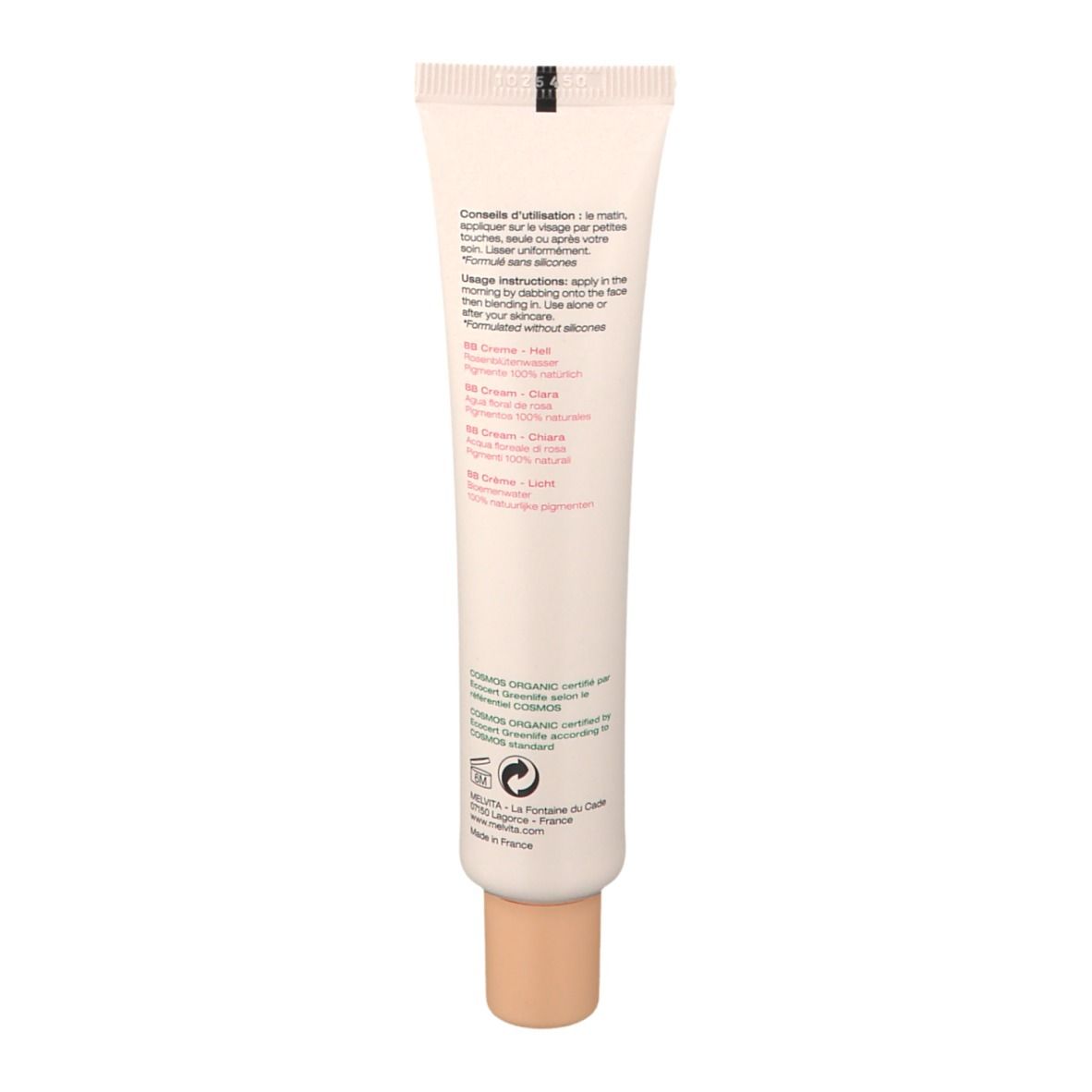 Melvita BB Crème Certifiée Bio Nectar de Roses Claire