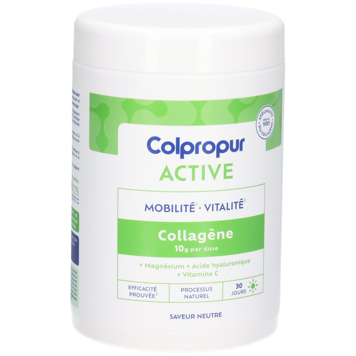 Colpropur Active Kollagenpulver in neutraler Geschmacksrichtung, 30 Tagesportionen.