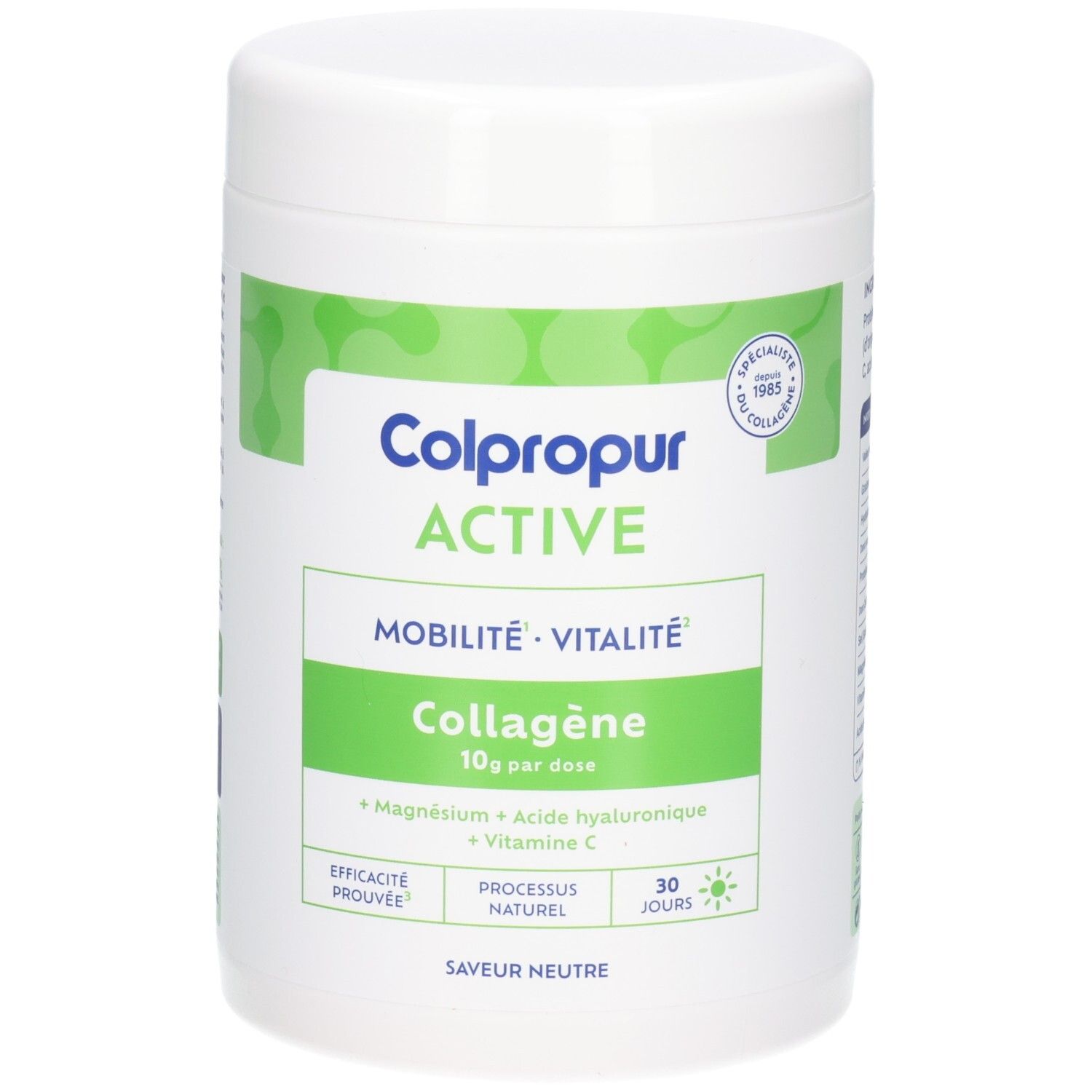 Colpropur Active Kollagenpulver in neutraler Geschmacksrichtung, 30 Tagesportionen.
