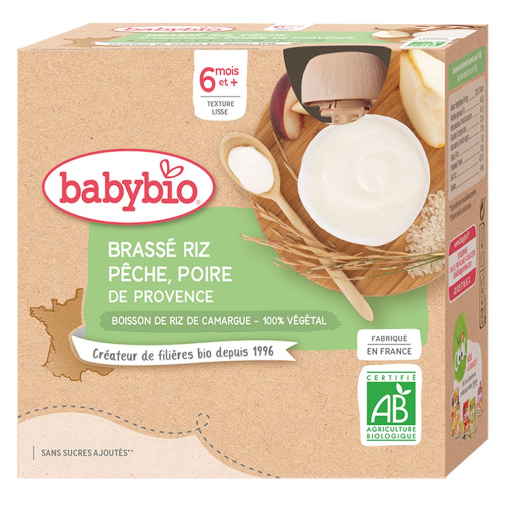 Babybio BRASSÉ RIZ PÊCHE D'OCCITANIE POIRE DE PROVENCE ab 6 Monate