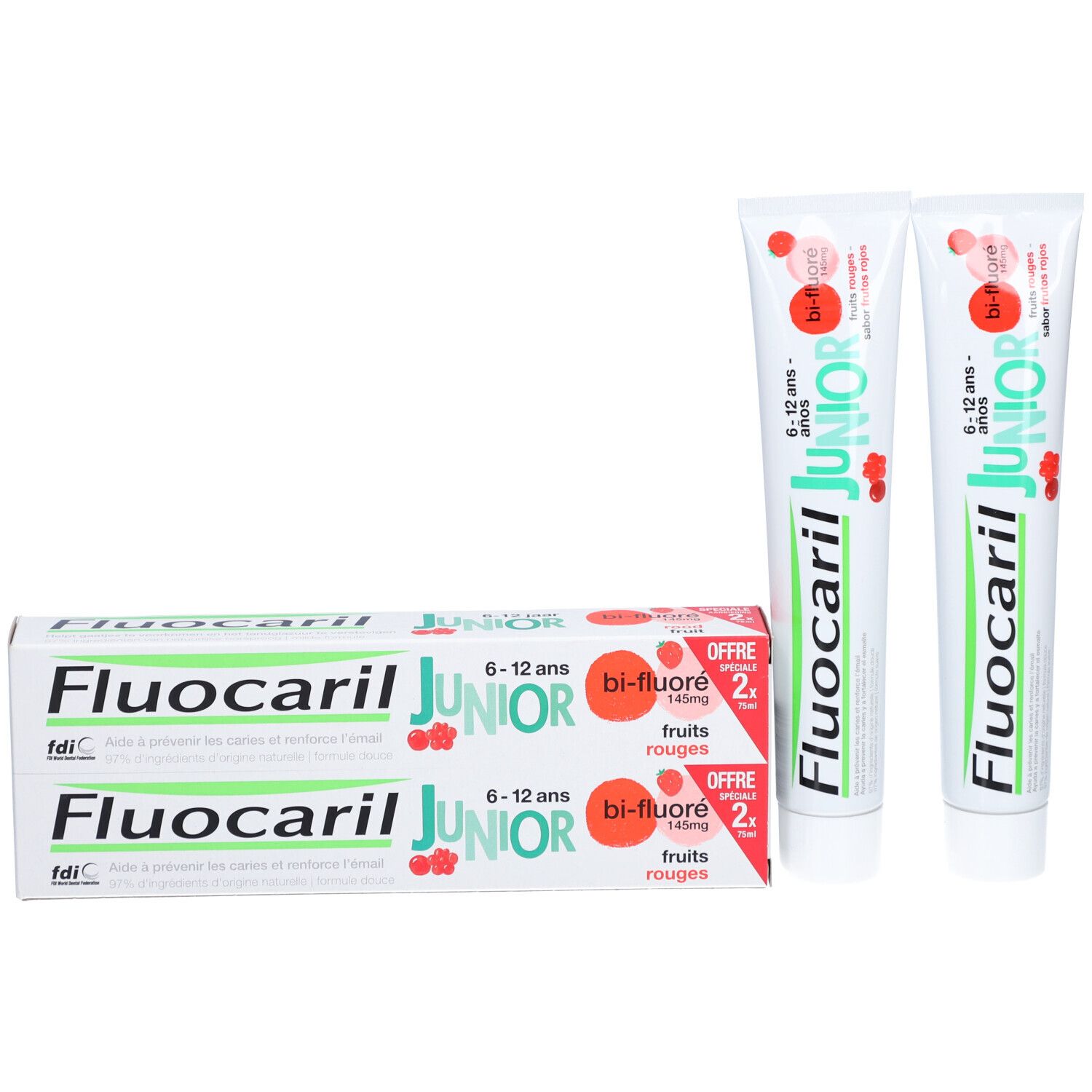 FLUOCARIL Junior - Gel dentifrice bi-fluoré, fruits rouges - 6-12 ans