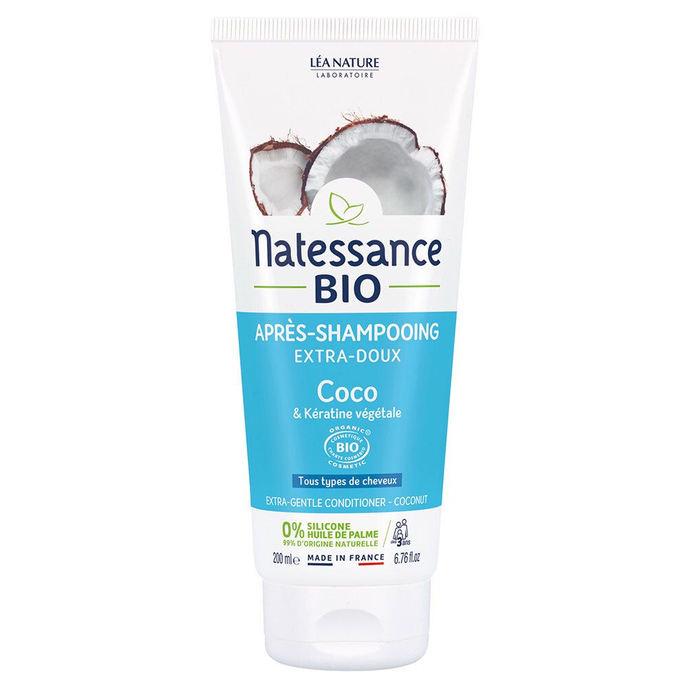 Natessance Après-Shampooing Douceur Coco Bio et Kératine Végétale