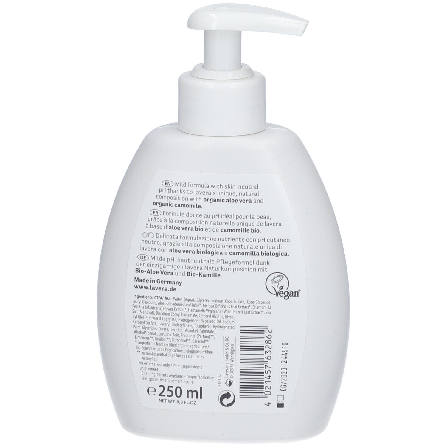 lavera BASIS SENSITIV Gentle Care Savon Liquide Doux