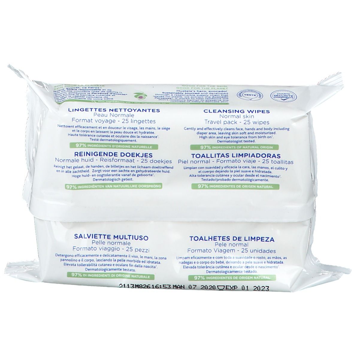 mustela® Bébé Enfant Lingettes Nettoyantes Peau Normale