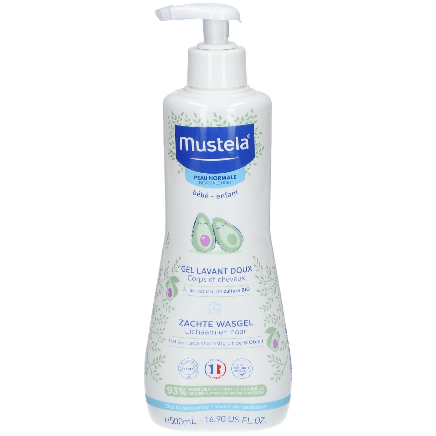 mustela® Bébé Enfant Gel Lavant Doux à l'Avocat BIO Peau Normale