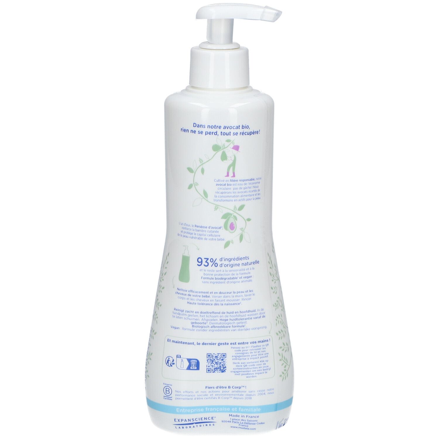 mustela® Bébé Enfant Gel Lavant Doux à l'Avocat BIO Peau Normale