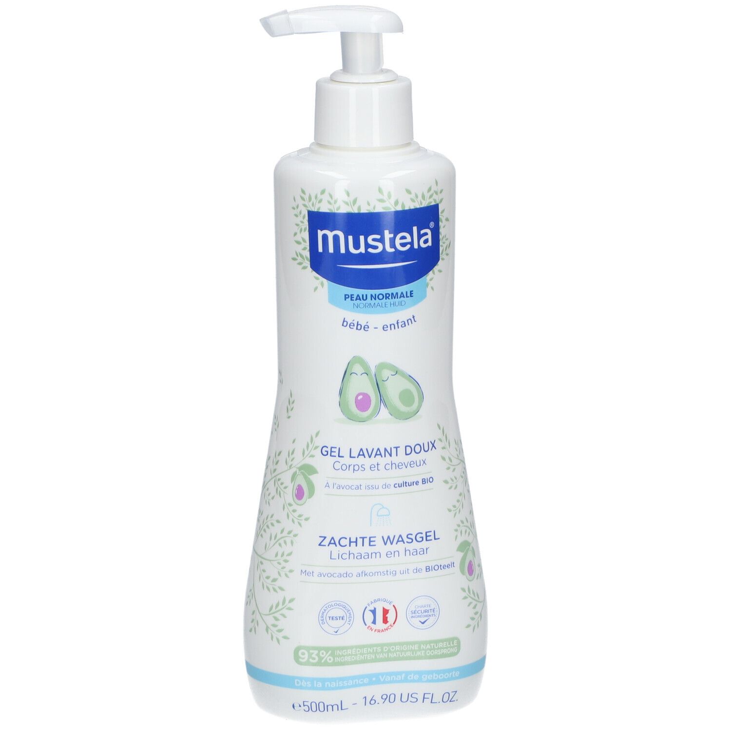 mustela® Bébé Enfant Gel Lavant Doux à l'Avocat BIO Peau Normale