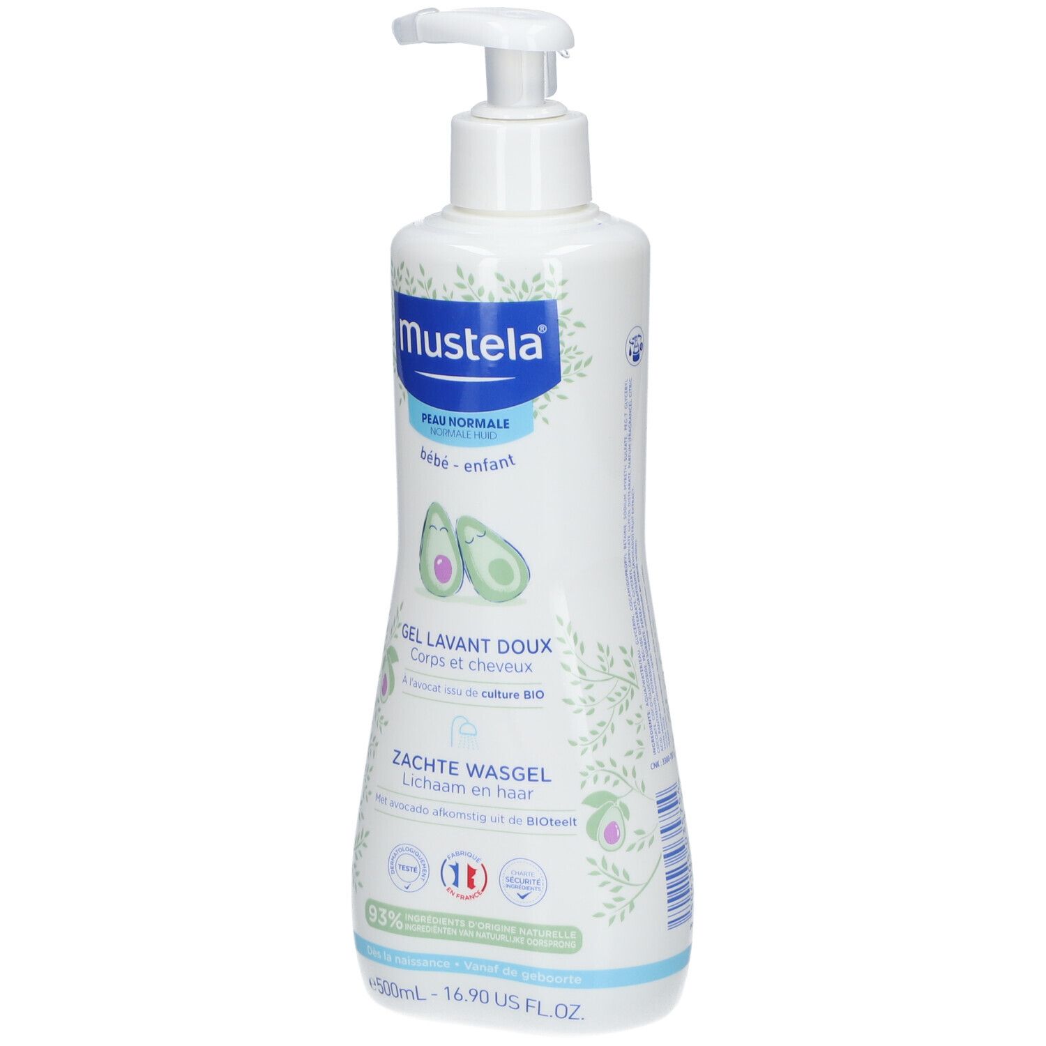 mustela® Bébé Enfant Gel Lavant Doux à l'Avocat BIO Peau Normale